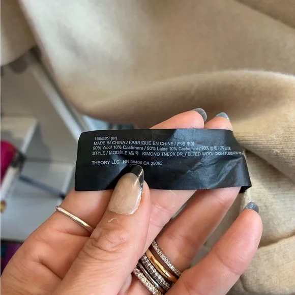 Theory Kimono Turtleneck Dress in Felted Wool-Cashmere size M - Picture 7 of 10